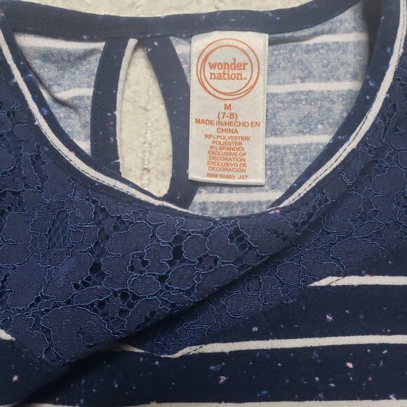 Wonder Nation Striped Kids Top Size M 7-8 Play Condition - Picture 2 of 6